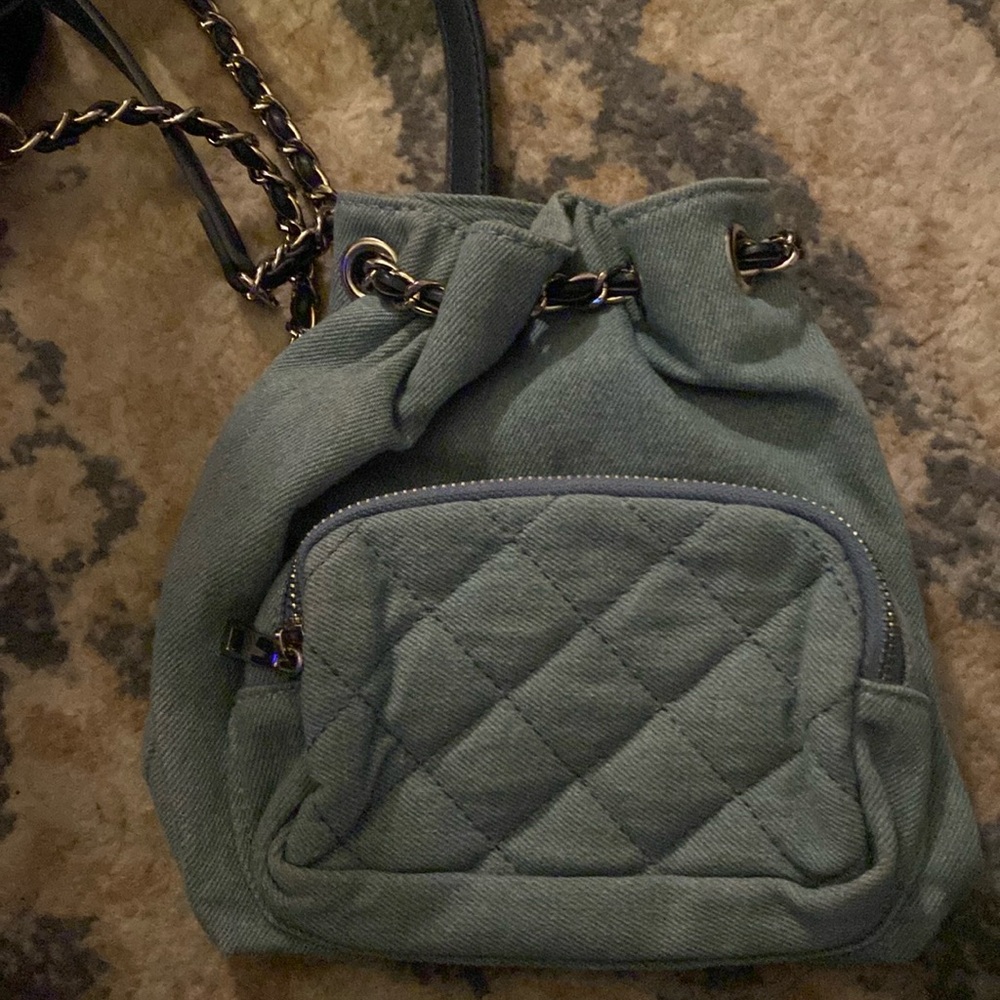 Denim mini backpack